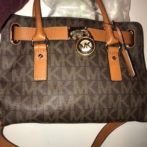 Michael Kors Hamilton brown and Beige bag LIKE NEW